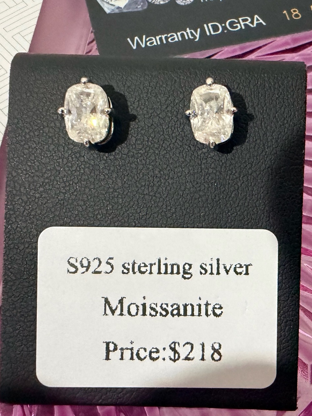 925 Solid Silver GRA Moissanite Earrings